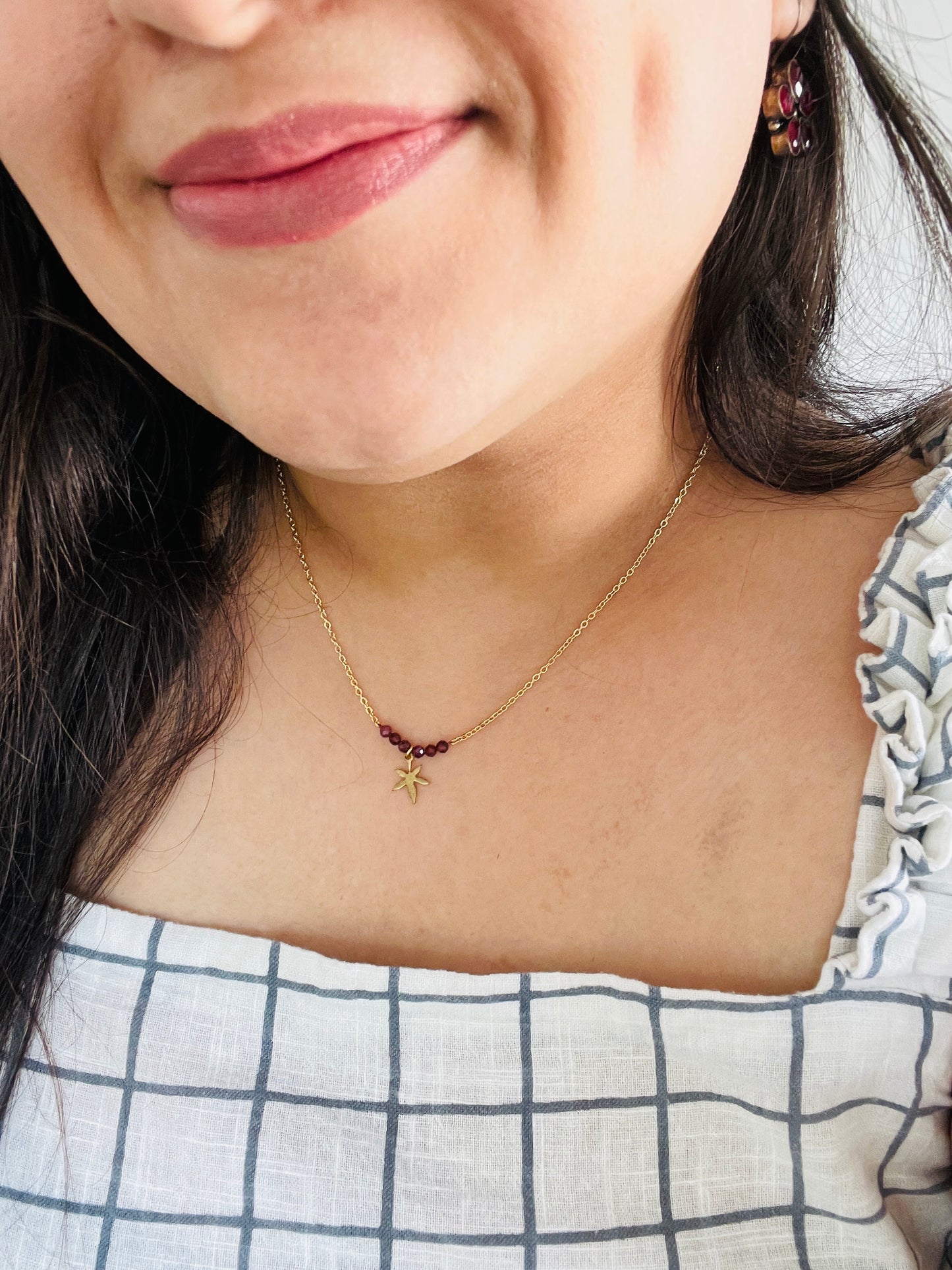 Garnet Bead Necklace