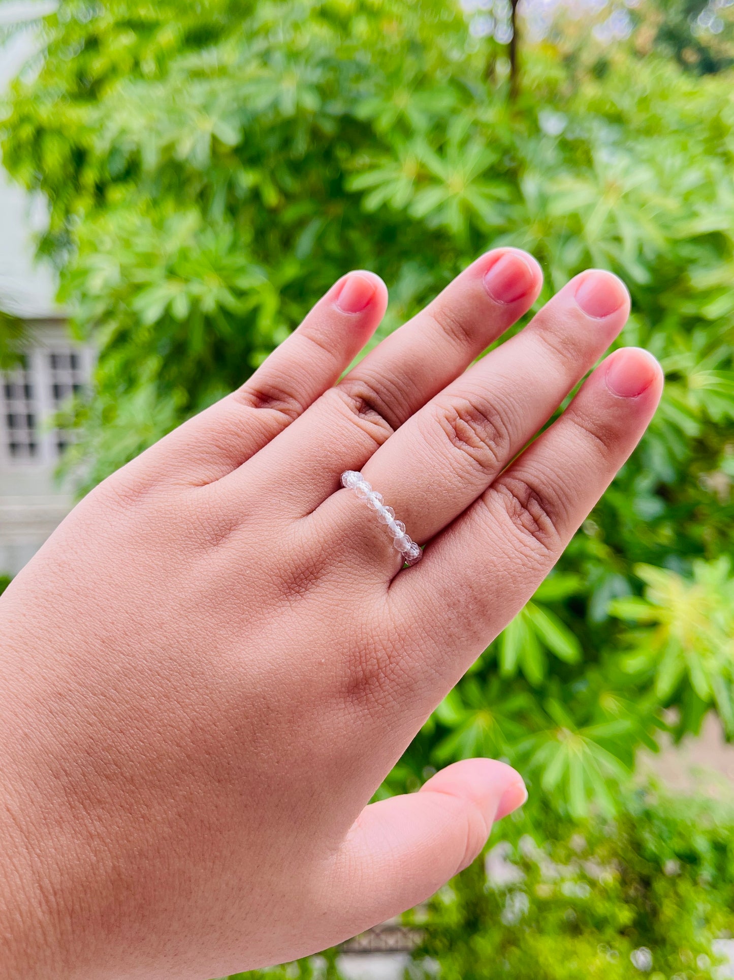 Clear Quartz Bead Ring