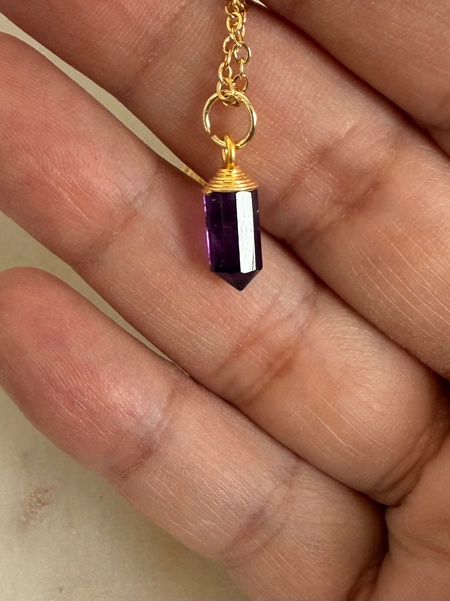 Amethyst Small Double point Necklace