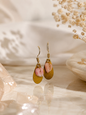 Pink Open Raw Cut Earrings