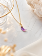 Amethyst Moon Pendant ( With Chain )