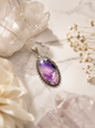 Amethyst Silver Frame Pendant