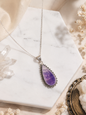 Amethyst Silver Frame Pendant