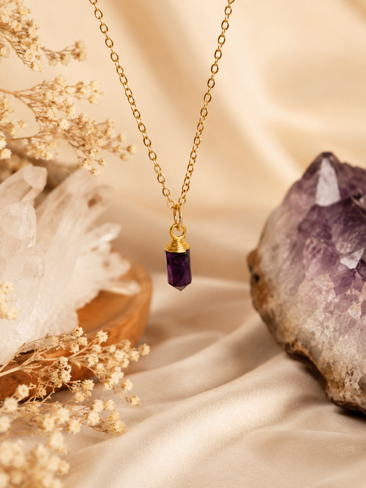 Amethyst Small Double point Necklace