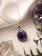 Amethyst Silver Frame Pendant