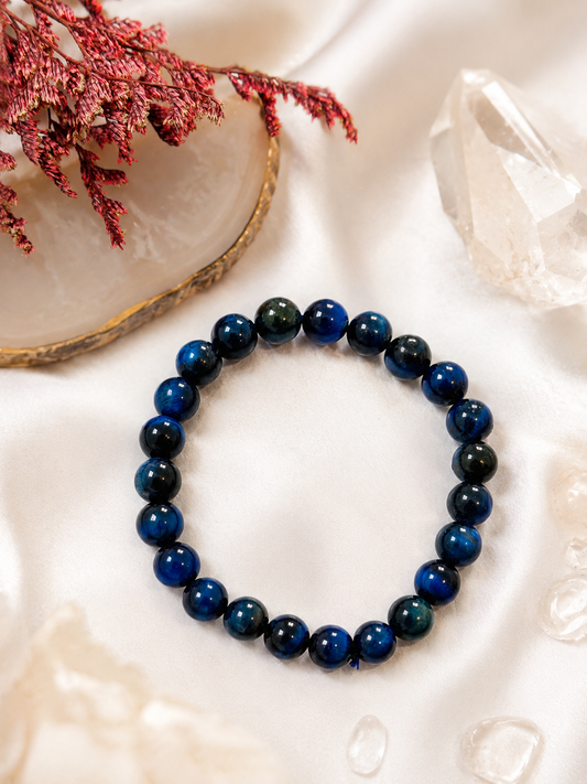 Blue Tiger's Eye Bracelet ( 10 MM )