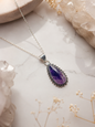 Amethyst Silver Frame Pendant
