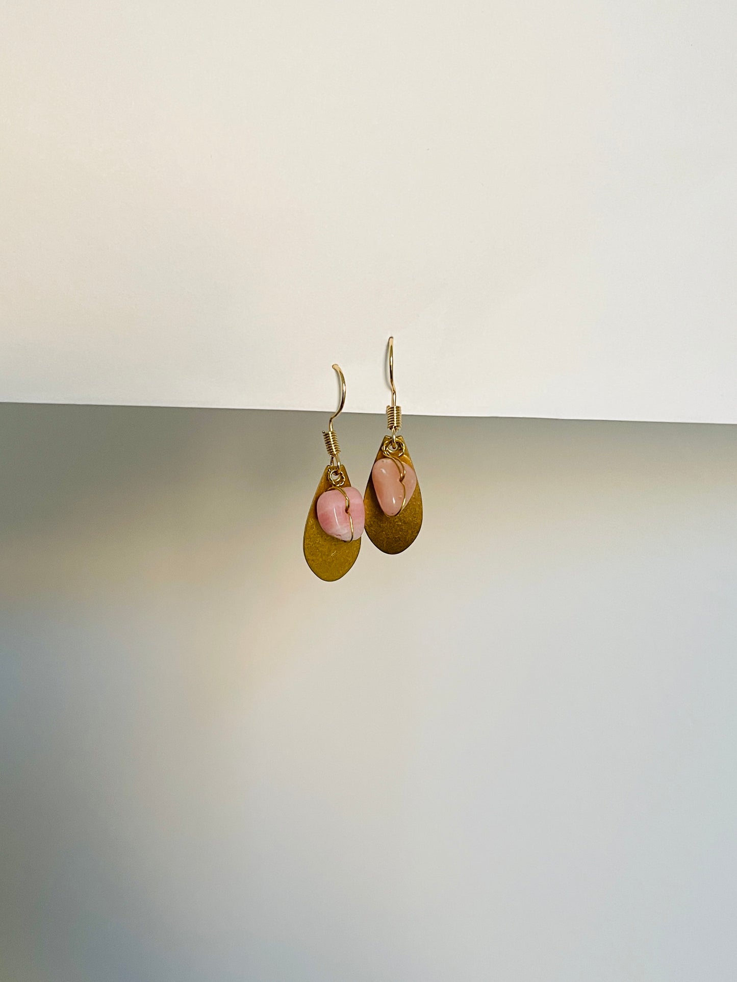 Pink Open Raw Cut Earrings