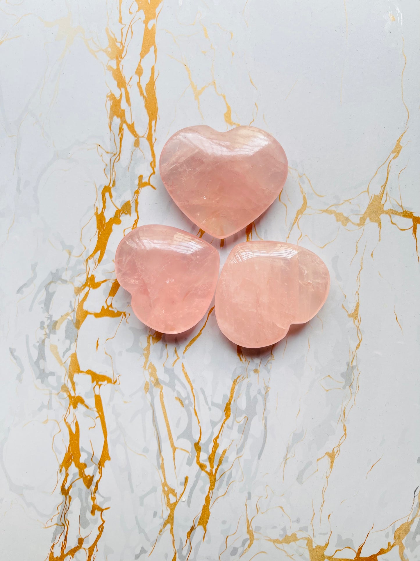 Rose Quartz Hearts ( Big )