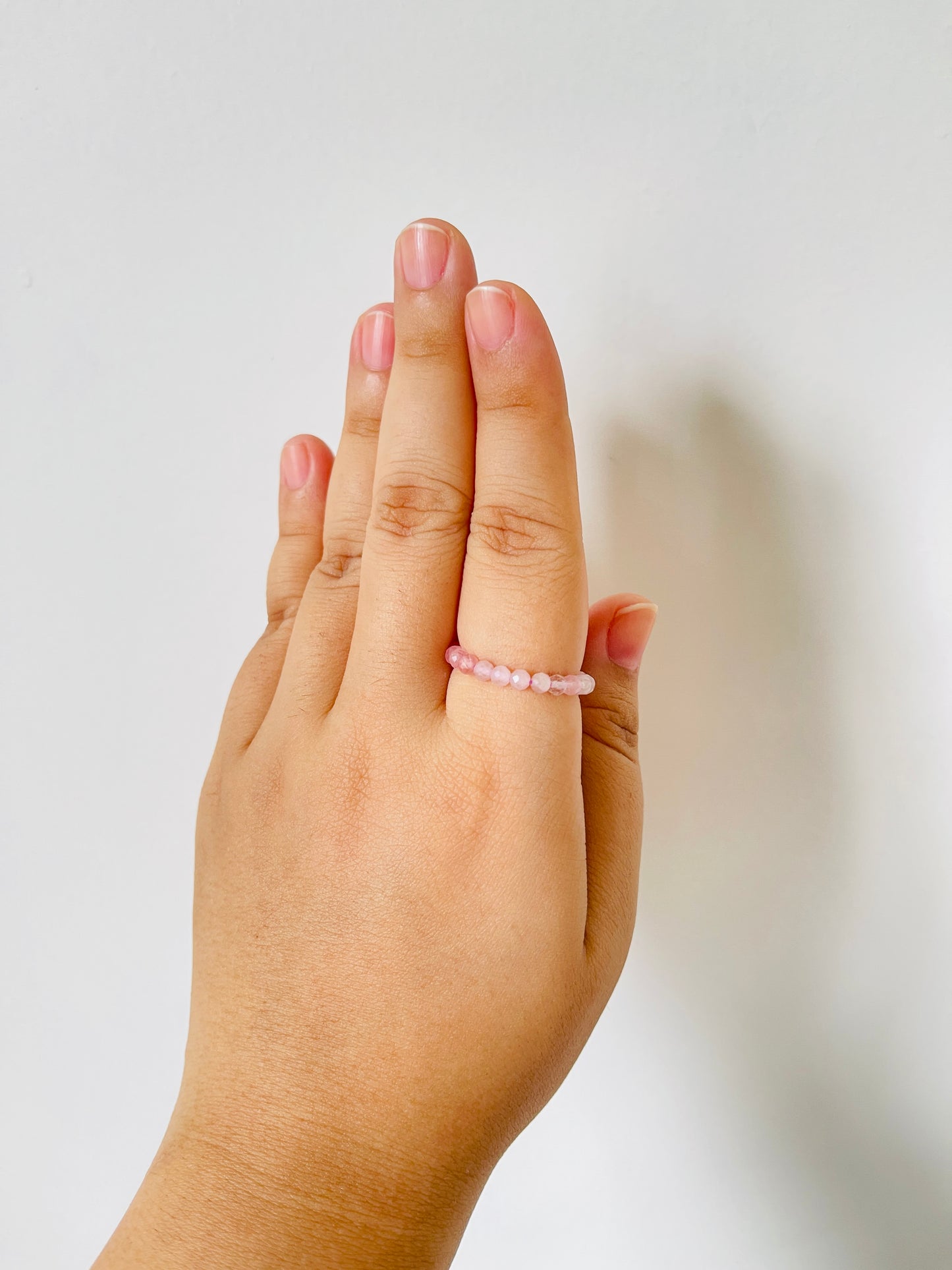 Rose Quartz Bead Ring