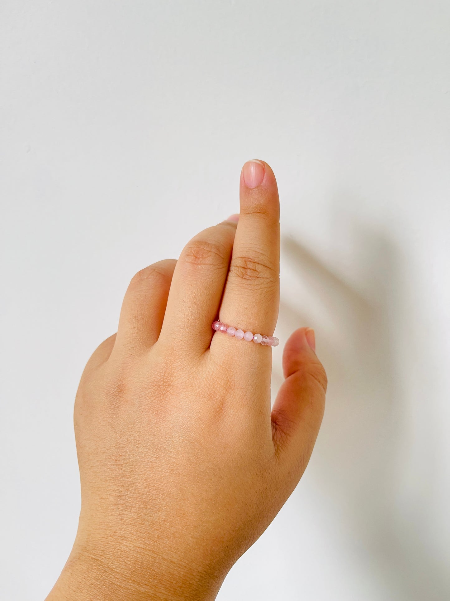 Rose Quartz Bead Ring