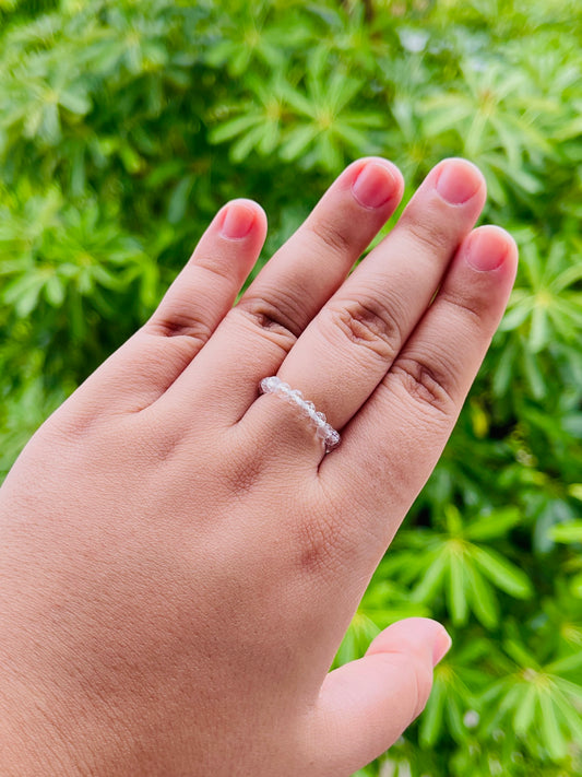 Clear Quartz Bead Ring