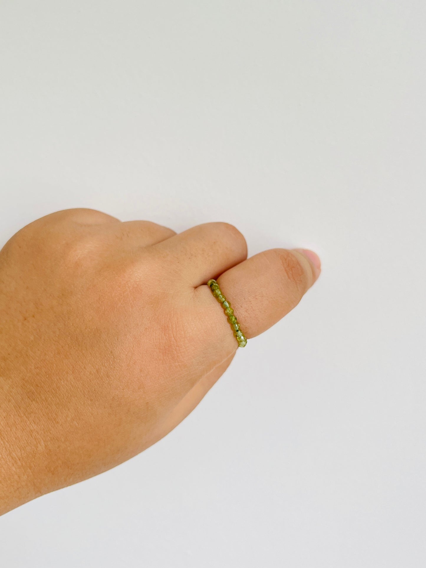 Peridot Bead Ring