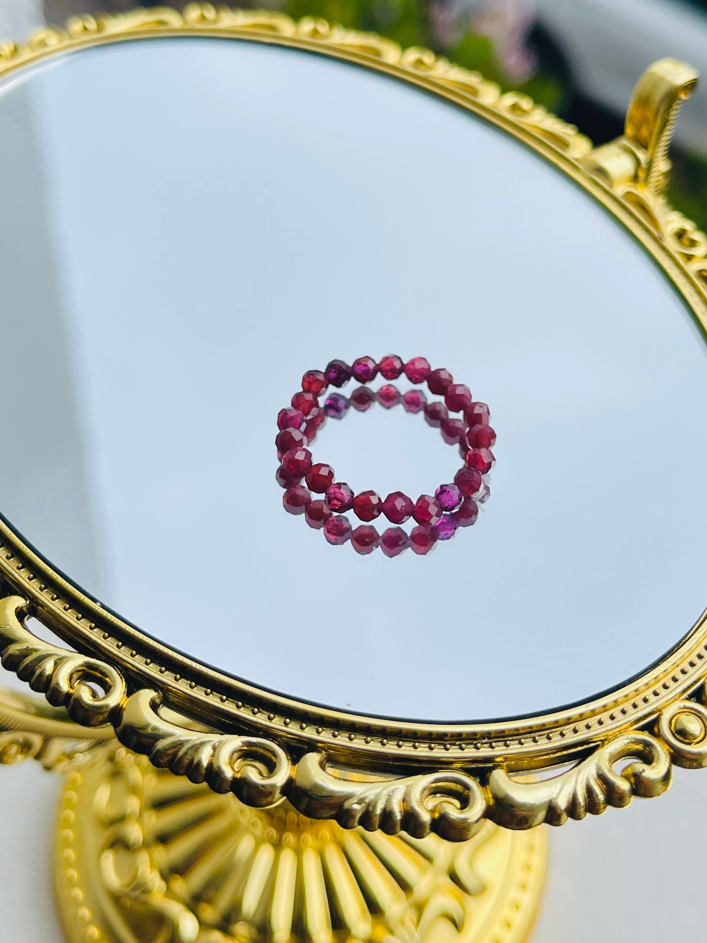 Garnet Bead Ring