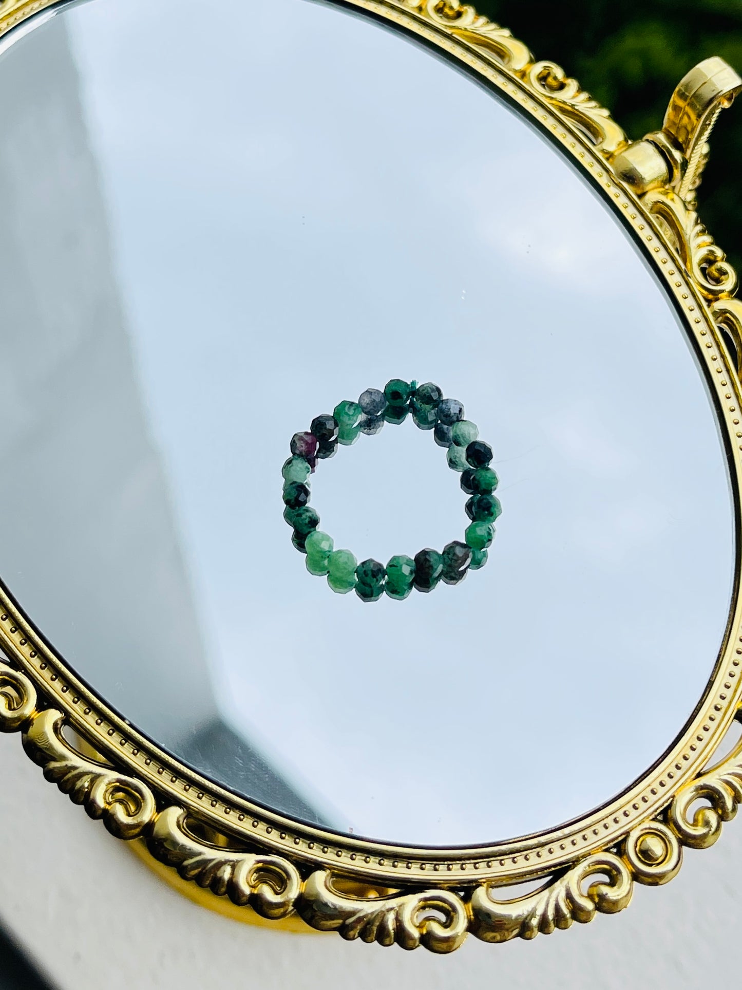 Ruby Zoisite Bead Ring