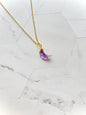 Amethyst Moon Pendant ( With Chain )