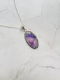 Amethyst Silver Frame Pendant ( with Chain )