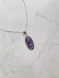 Amethyst Silver Frame Pendant ( with Chain )