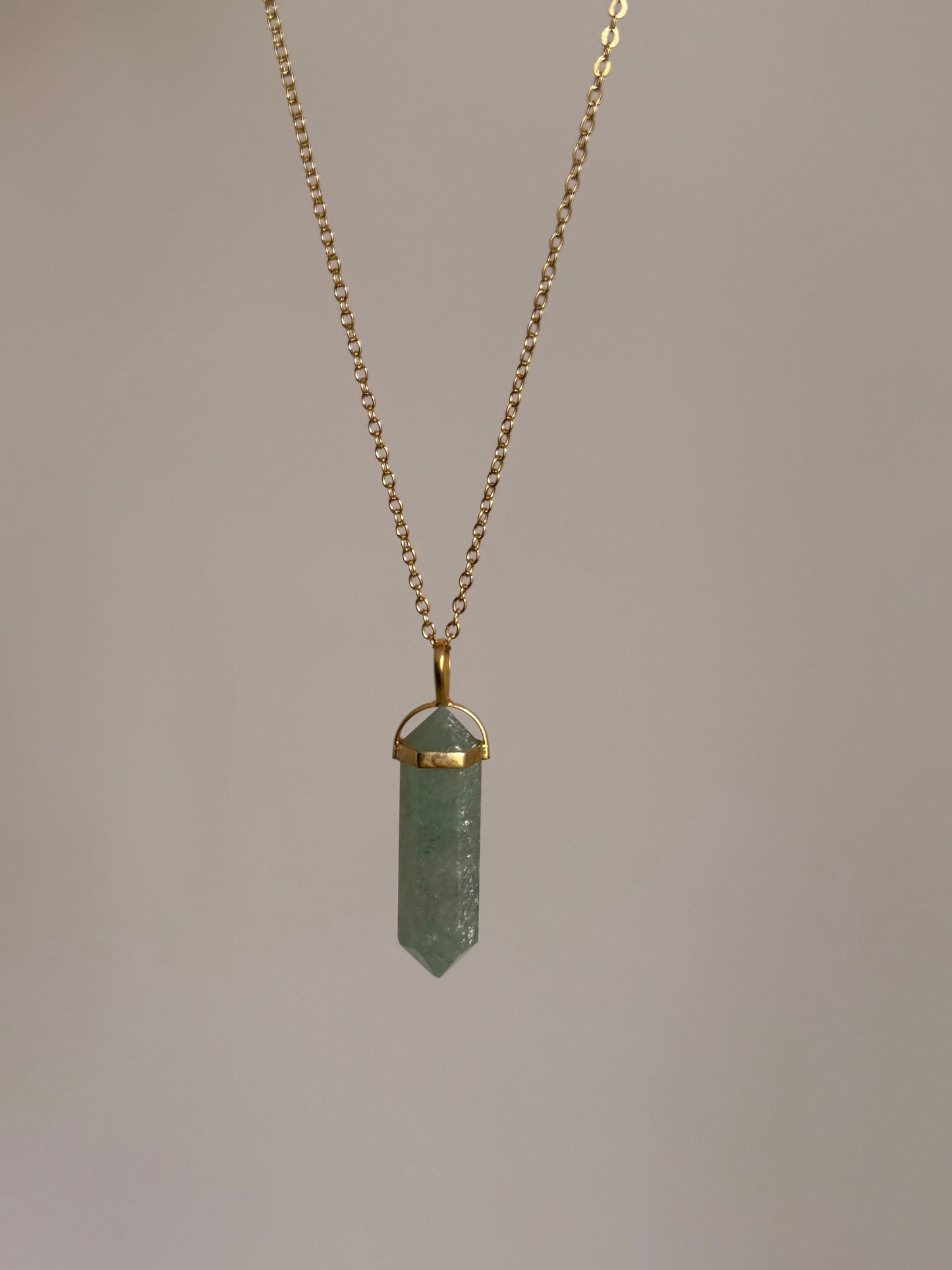 Green Aventurine Double Point Necklace