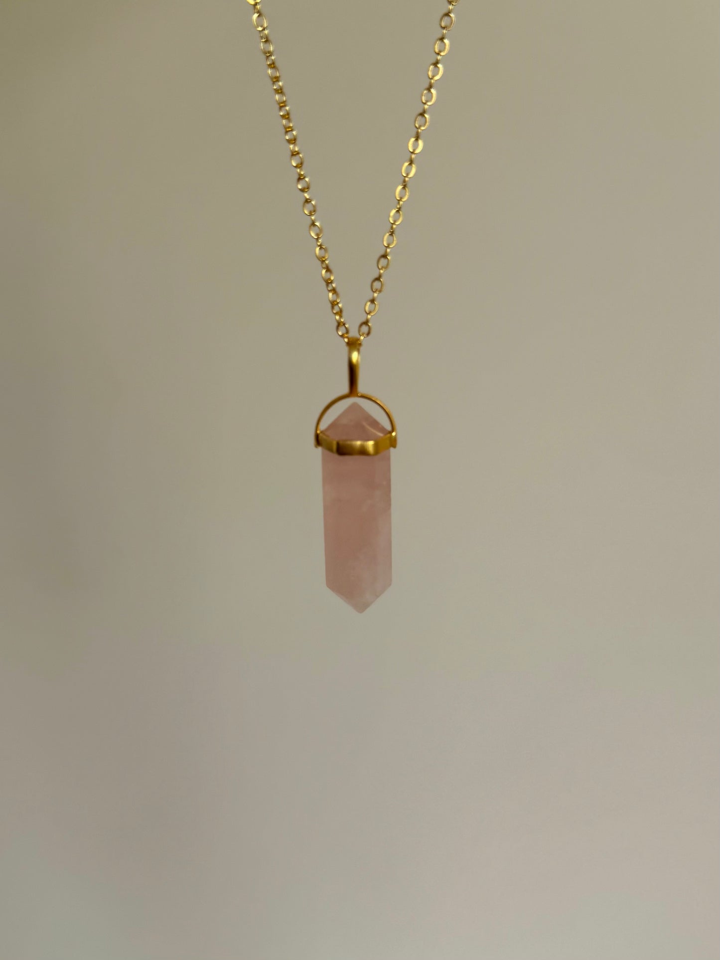Rose Quartz Double Point Necklace