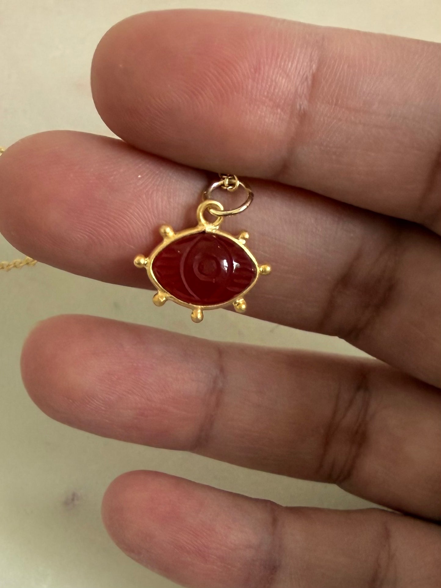Carnelian Evileye Necklace