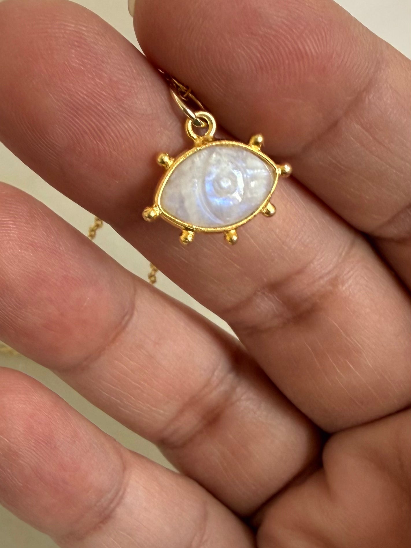 Bluesheen Moonstone Evileye Necklace