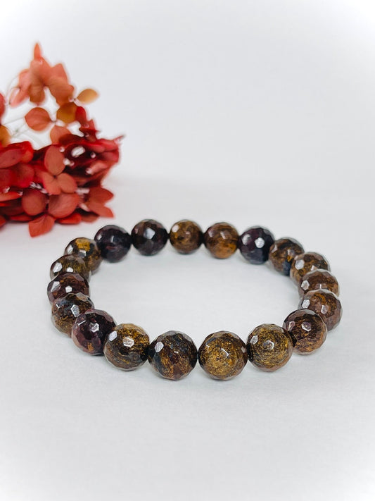 Bronze Bracelet ( Faceted, 10 MM )